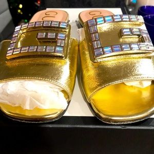 Gucci gold sandals used a few times authentic great condition